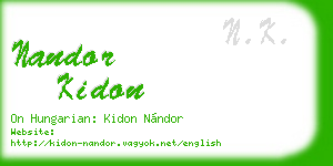 nandor kidon business card
